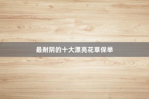 最耐阴的十大漂亮花草保举